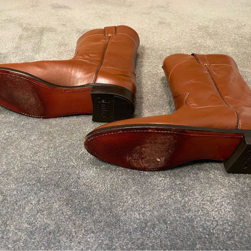 Justin Boots women’s roper style Light Brown Leather in fabulous condition - Picture 6 of 6